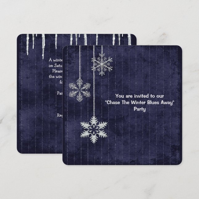 Winter Blues Party Invitation (Front/Back)