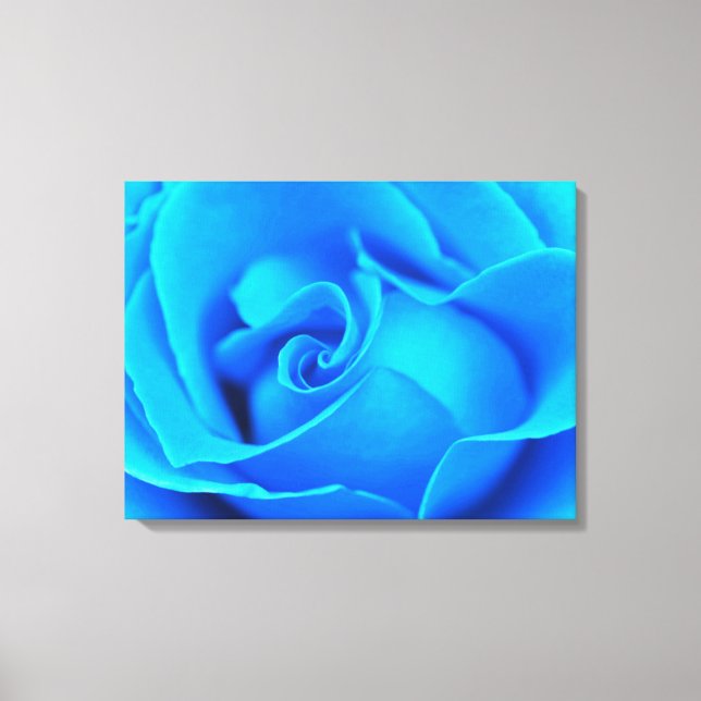 Winter Blues Rose Stretched Canvas Print (Front)
