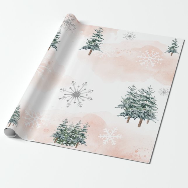 Winter Blush Baby Shower Wrapping Paper (Unrolled)