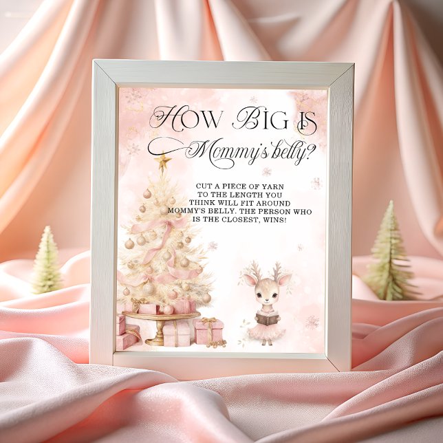 Winter Blush Pink Deer How Big is Mummy's Belly Poster (Creator Uploaded)
