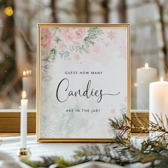 Winter blush pink Guess how many candies Poster (Creator Uploaded)