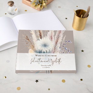 Winter Boho Floral Wedding   Beige Guest Book
