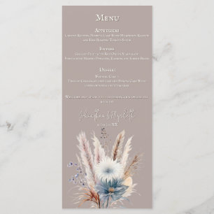 Winter Boho Floral Wedding   Beige Menu