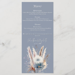 Winter Boho Floral Wedding   Blue Menu