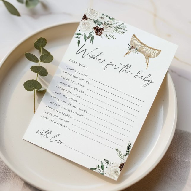 Winter boho nursery baby shower wishes for baby (Creator Uploaded)