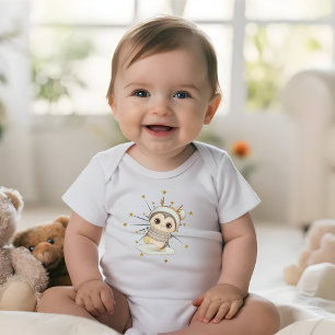 Winter Boho Penguin With Stars Baby Bodysuit