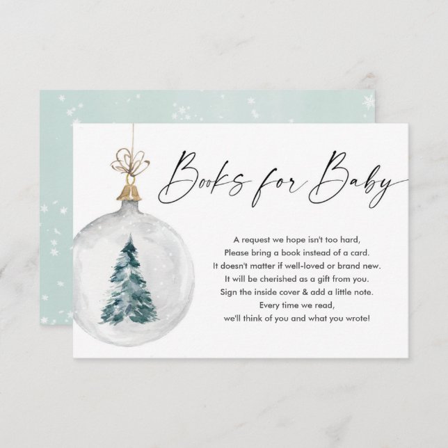 Winter books for baby gender neutral book request  enclosure card (Front/Back)