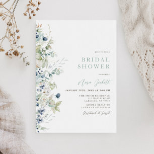 Winter Botanical Bridal Shower Invitation