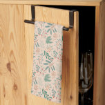Winter Botanical Christmas Pattern Cream Tea Towel<br><div class="desc">Whimsical and rustic kitchen towel featuring hand drawn illustration of winter botanical.</div>