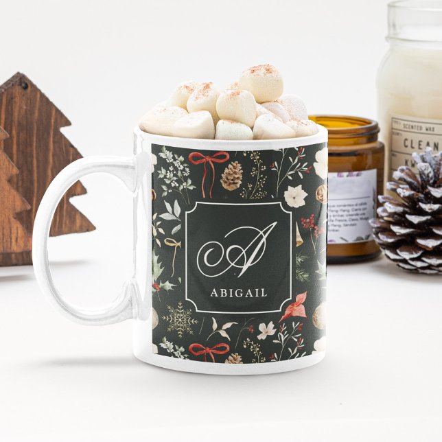 Winter Botanical Festive Christmas Gift Coffee Mug (Creator Uploaded)
