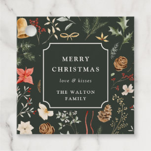 Winter Botanical Festive Christmas Party Favour Tags