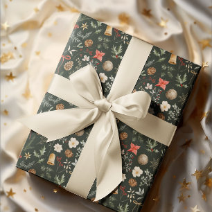 Winter Botanical Festive Christmas Wrapping Paper