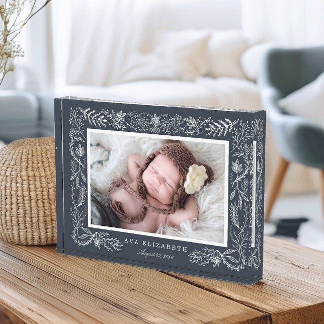 Winter Botanical Frame | Baby Photo Block (Creator Uploaded)