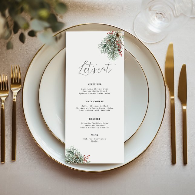 Winter Botanical Minimal Elegant Menu (Creator Uploaded)