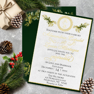 Winter Botanical Monogram - Emerald