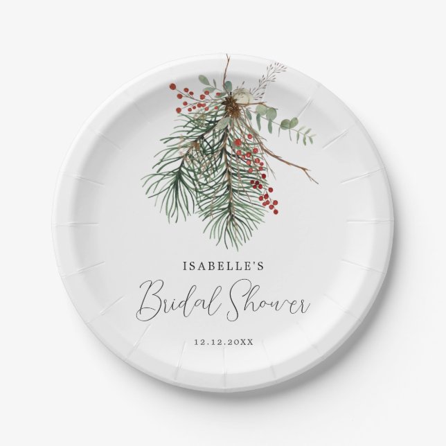 Winter Botanical Paper Plate (Front)