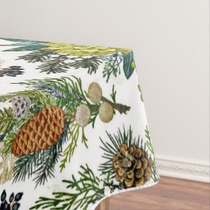 winter botanical tablecloth