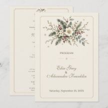 Winter Botanical Watercolor Floral Wedding