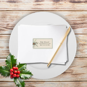 Winter Botanicals Christmas Party Foliage Address Label
