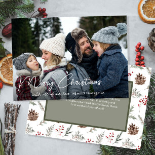 Winter Botanicals Christmas Photo Holiday Card
