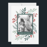 Winter Botanicals Elegant Holiday Christmas Photo<br><div class="desc">This completely customisable 1- photo holiday card features elegant hand-painted watercolor wintery botanicals that beautifully frame your photo. Comes with a matching pattern on the back. Sure to make a strikingly stylish and memorable statement this holiday season! This design is part of a collection. Original artwork by designer Nicole Barreto....</div>