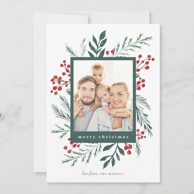 Winter Botanicals Elegant Holiday Christmas Photo (Front)