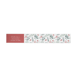 Winter Botanicals Elegant Holiday Return Address Wraparound Address Label