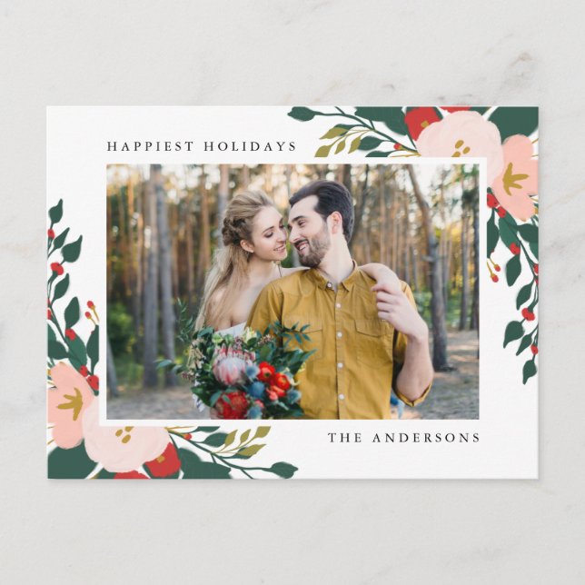 Winter Botanicals | Holiday Photo Postcard (Front)