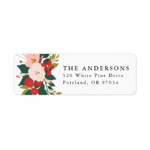 Winter Botanicals Holiday Return Address Labels