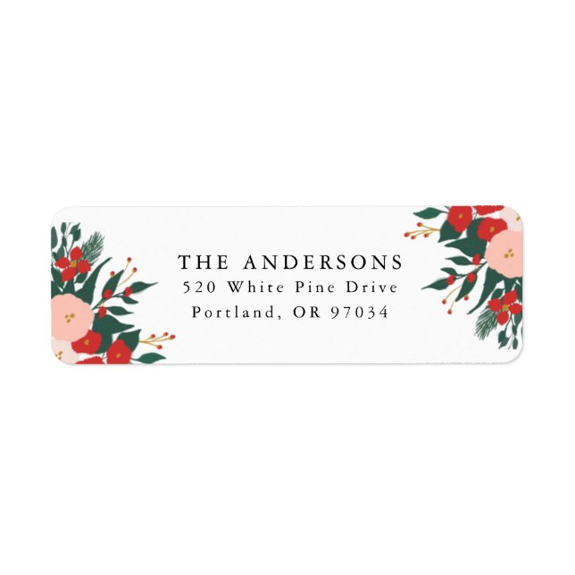 Winter Botanicals | Holiday Return Address Labels (Front)