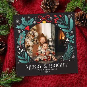 Winter Botanicals Ornament Christmas Photo Card