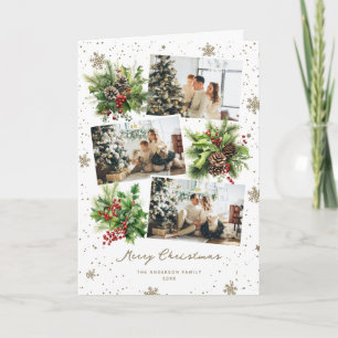 Winter Botanicals Snowflakes Photo Christmas Card