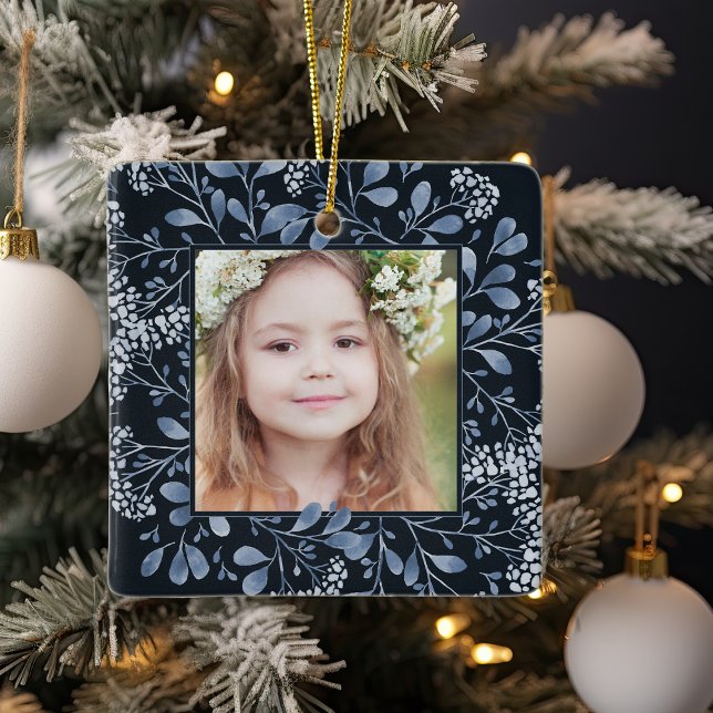 Winter Bouquet | Elegant Personalised Photo Ceramic Ornament (Creator Uploaded)