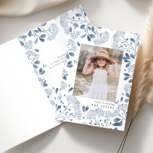 Winter Bouquet Folded Hanukkah Photo Card