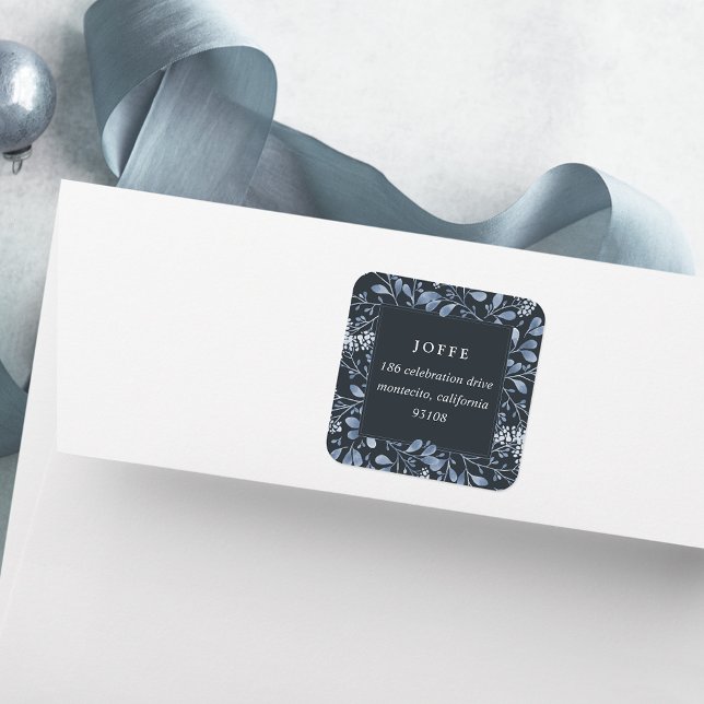 Winter Bouquet Return Address Square Sticker (Creator Uploaded)