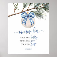 Winter Bow Chinoiserie Mimosa Bar Poster