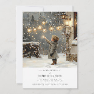 Winter Boy 1st Birthday  Invitation