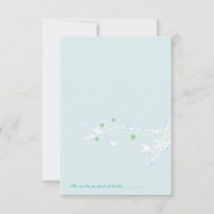 Winter Branch Snow Flower Folded Place Card