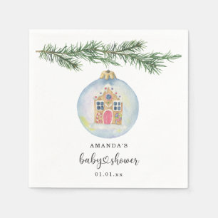 Winter branch with toy baby shower  napkin