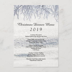 Winter Branches Snow Christmas Dinner Menu
