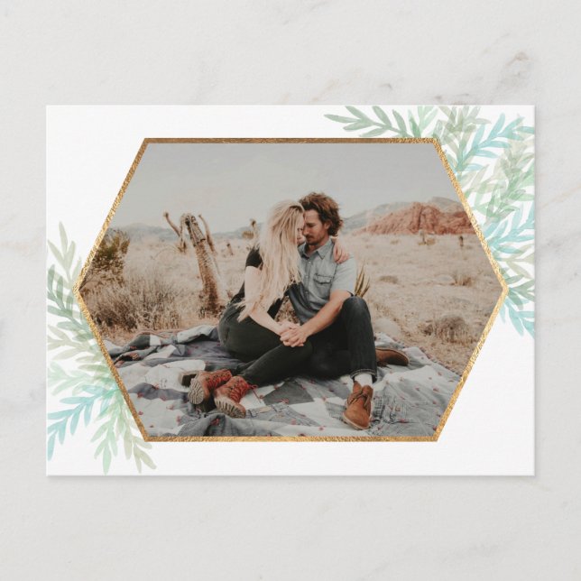 Winter Branches Watercolor Holiday Photo Postcard (Front)