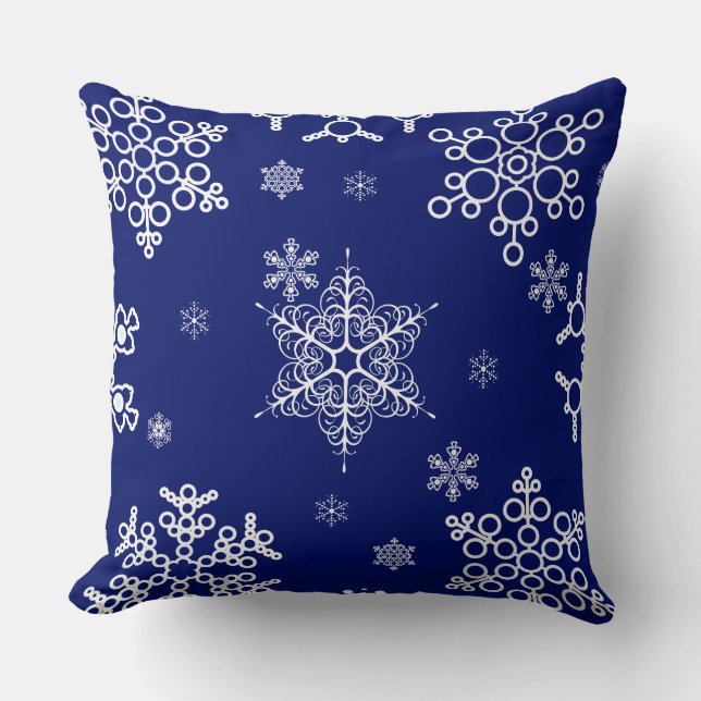 Winter breeze Cool Christmas Snowflakes Pattern Cushion (Front)