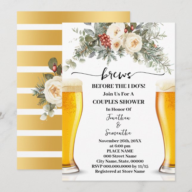 Winter Brews Before I do Couples Shower Invitation (Front/Back)