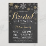 Winter Bridal Shower Gold and White Snowflake Invitation<br><div class="desc">Winter Bridal Shower Invitation. Gold and White Snowflake. Christmas Holiday Bridal Shower Invite. Chalkboard Background. For further customisation,  please click the "Customise it" button and use our design tool to modify this template.</div>