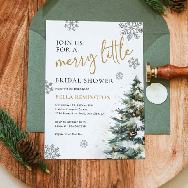 Winter Bridal Shower Invitation, Christmas Bridal Invitation (Creator Uploaded)