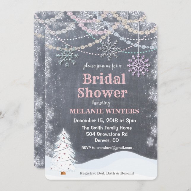 Winter Bridal Shower Invitation Invitation (Front/Back)