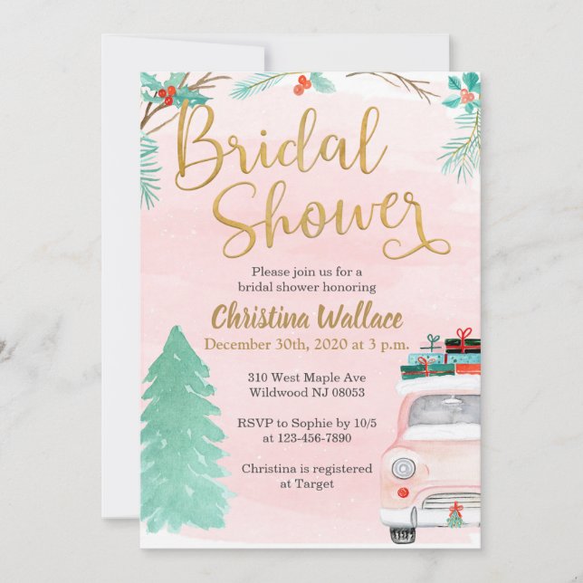 Winter Bridal Shower Invitations (Front)