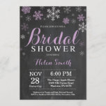 Winter Bridal Shower Purple and White Snowflake Invitation<br><div class="desc">Winter Bridal Shower Invitation. Purple and White Snowflake. Christmas Holiday Bridal Shower Invite. Chalkboard Background. For further customisation,  please click the "Customise it" button and use our design tool to modify this template.</div>