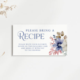 Winter Bridal Shower Recipe Request Enclosure Card