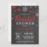 Winter Bridal Shower Red and White Snowflake Invitation<br><div class="desc">Winter Bridal Shower Invitation. Red and White Snowflake. Christmas Holiday Bridal Shower Invite. Chalkboard Background. For further customisation,  please click the "Customise it" button and use our design tool to modify this template.</div>